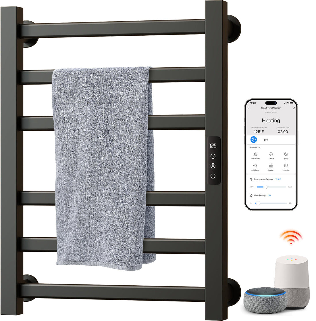 Why the ENZE 6-Bar Matte Black Heated Towel Rack Is the Smartest Upgrade for Your Bathroom