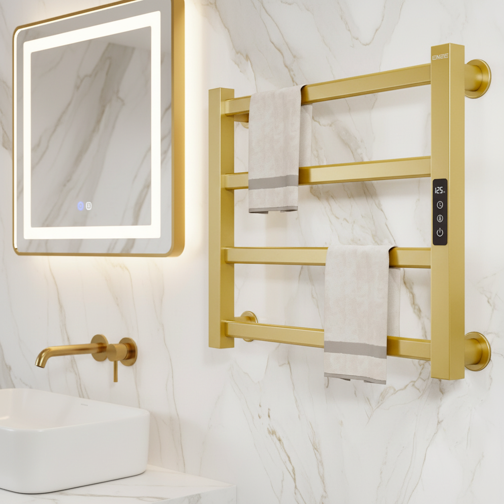 How to Style Your Bathroom with the ENZE 4-Bar Gold Heated Towel Rack: A Complete Buying & Pairing Guide