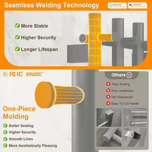 ENZE Smart Heated Towel Rack, Wall Mounted Electric Towel Warmer 300W for Bathroom, WiFi App Control & LED Touch Screen, Adjustable Temp & 24H Timer, Vertical Model, IPX5, Plug-in/Hardwired, Black